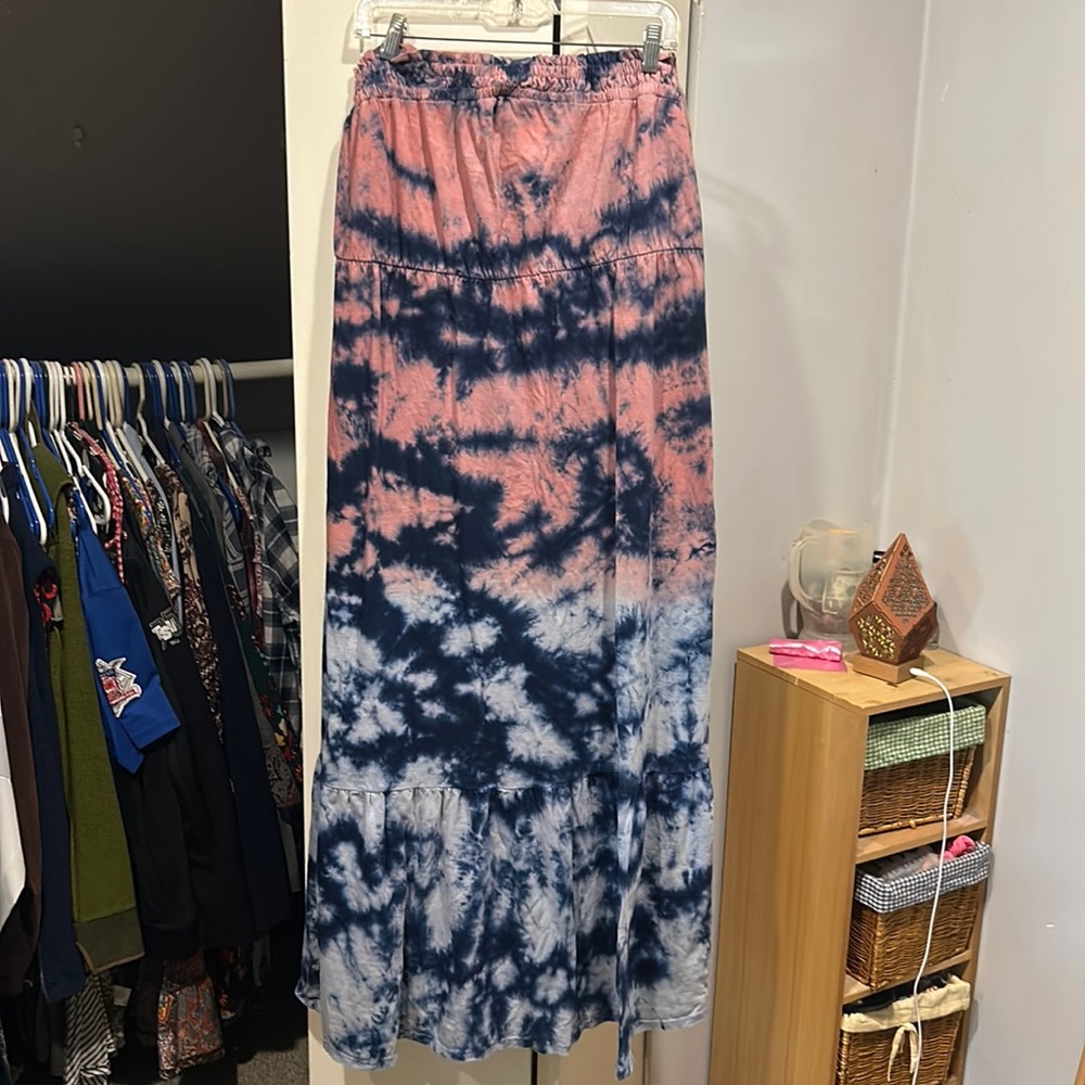 Strapless cotton maxi dress